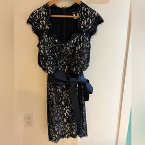 Tadashi Shoji Navy Blue Lace Dress